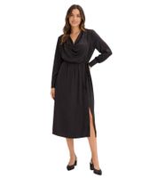 Abito midi da donna in raso lucido, abito da sera 923469 nero