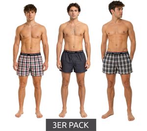 Classic 9-pack TRUE style men's boxer shorts, sustainable cotton shorts, woven boxer shorts 8975684, blue/white striped/checked