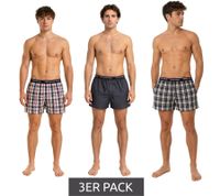 Classic 9-pack TRUE style men's boxer shorts, sustainable cotton shorts, woven boxer shorts 8975684, blue/white striped/checked