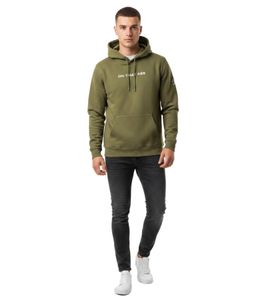ON THAT ASS Xavier Men's Hoodie, Cotton Pullover with Kangaroo Pocket, Fleece Lined, Olive Green