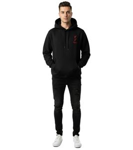 Cozy ON THAT ASS Zack Men's Hoodie, Cotton Pullover with Kangaroo Pocket, Fleece Lined, Black