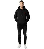 Cozy ON THAT ASS Zack Men's Hoodie, Cotton Pullover with Kangaroo Pocket, Fleece Lined, Black