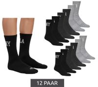 12 Pairs of SCOTCH & SODA Men's Half-Terry High-Quarter Crew Socks, Casual/Business Socks, Size 41-46 (SS43513-001), Black, Gray, Dark Gray