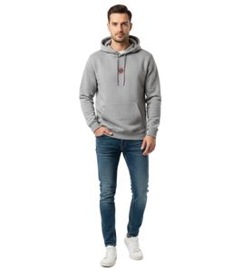 Soft ON THAT ASS Kean Hoodie Men's Cotton Sweater with Fleece Lining Light Gray