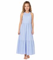Children's Maxi Jersey Dress in Pure Organic Cotton, Sleeveless Dress, 935526 Blue