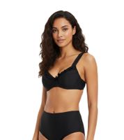 Top de bikini con aros y efecto reductor para mujer, elegante, 976949, negro