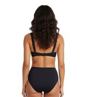 Top de bikini con aros y efecto reductor para mujer, elegante, 976949, negro