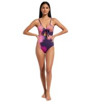 Traje de baño reversible para mujer con impresionante degradado de color (907506) Morado/Multicolor