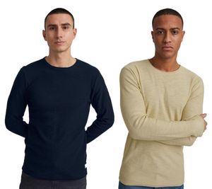 Classic 11 PROJECT PRFriko Men's Fine Knit Crew Neck Sweater 20714436ME Gray or Blue