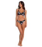 Top de bikini elegante para mujer con tirantes ajustables, traje de baño 959401, negro/blanco