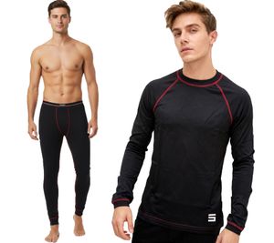 Warm CINQUE Men's Thermal Pants, Long Underpants, or Long Undershirt/Thermal Shirt with Cotton, Black/Red