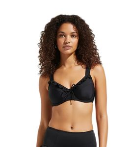 Top de bikini con aros y efecto reductor para mujer, elegante, 976934, negro