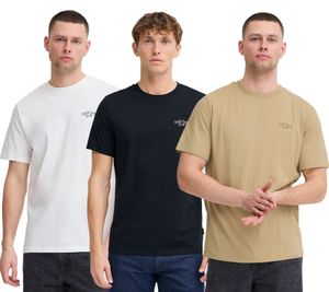 Classic BLEND BHJamey Men's Crew Neck T-Shirt 20717774 Black, Beige, or White