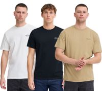 Classic BLEND BHJamey Men's Crew Neck T-Shirt 20717774 Black, Beige, or White