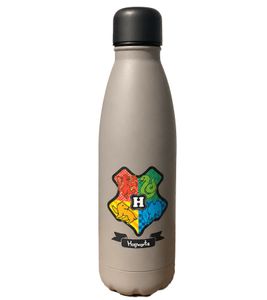 Harry Potter insulated bottle “Back to Hogwarts” 500 ml stainless steel thermos flask in a magical design, beige/grey