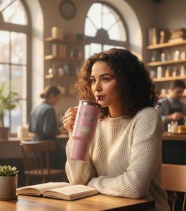 Harry Potter Giant Cup Express Thermobecher 1,2L mit Griff Edelstahl doppelwandig isoliert für heiße & kalte Getränke Rosa