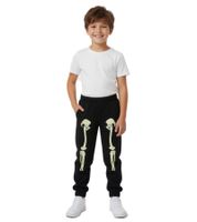 Stylish Kids' Jogging Pants for Girls and Boys, Sweatpants with Fluorescent Skeleton Print, 926587 Black