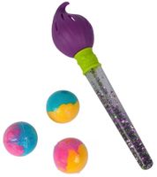 GLIBBI Bath Brush Set, Magic Bath Bombs with Glitter Brushes, Refillable Set (3 x 30g), 105953570, Purple/Multicolor