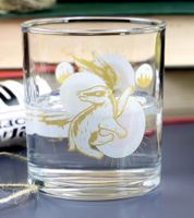 Set of 2 Harry Potter Glasses with Mystical Creatures, Drinking Glasses, Fan Merchandise, 400ml, White/Gold