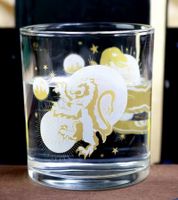 Set of 2 Harry Potter Glasses with Mystical Creatures, Drinking Glasses, Fan Merchandise, 400ml, White/Gold