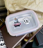 Harry Potter Hogwarts Express Lunch Box with 4-Sided Clip Closure, 850ml, Gray/Pink