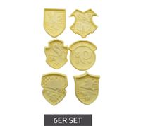 Harry Potter Cookie Cutter Set of 6 with 6 Different Designs, Fondant Cutters, Fan Item, Beige