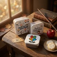 Harry Potter Lunchbox Set, 3-Piece with Hogwarts Crest & Character Design, Bread Storage Box, Gray