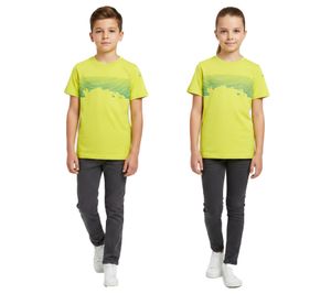 Aston Martin Formula 1 Auto Grafik F1 Kinder Kurzarm-Shirt nachhaltiges Sport-Shirt aus Bio-Baumwolle 701228852 001 Gelb