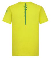 Aston Martin Formula 1 Auto Grafik F1 Kinder Kurzarm-Shirt nachhaltiges Sport-Shirt aus Bio-Baumwolle 701228852 001 Gelb