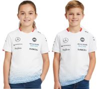 sportliches PUMA x Williams F1 Racing Team 2024 Formel 1 Kinder Kurzarm-Shirt Sport-Shirt mit Sponsoren Logos 701227475 002 Weiß