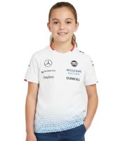 sportliches PUMA x Williams F1 Racing Team 2024 Formel 1 Kinder Kurzarm-Shirt Sport-Shirt mit Sponsoren Logos 701227475 002 Weiß