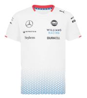 sportliches PUMA x Williams F1 Racing Team 2024 Formel 1 Kinder Kurzarm-Shirt Sport-Shirt mit Sponsoren Logos 701227475 002 Weiß