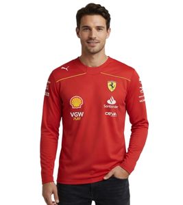 Maglia sportiva a maniche lunghe PUMA x Scuderia Ferrari F1 2024 Charles Leclerc da uomo, modello GP del Canada, colore rosso, codice 701227994 001