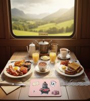 Tagliere per la colazione "Hogwarts Express" di Harry Potter con un design magico, 24 cm x 15 cm, in melamina, rosa