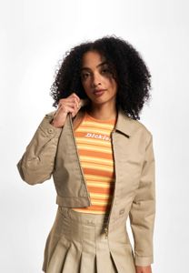 Chaqueta moderna Dickies para mujer, color beige.