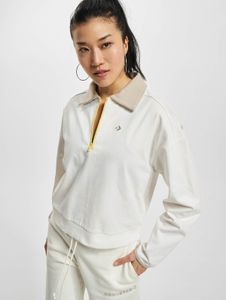 Casual Converse women's sweatshirt with zipper, cotton, beige