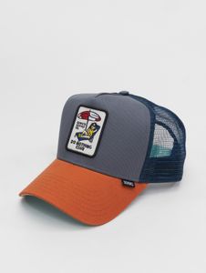 Gorra deportiva unisex Djinns de algodón, azul/naranja.