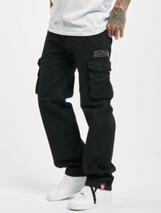 moderne Alpha Industries Herren Jeans Kordelzug Reißverschluss mit Baumwolle Schwarz