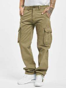 Comfortable Alpha Industries men's jeans with pockets in cotton khaki