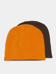 Cappellino sportivo unisex MSTRDS elasticizzato in cotone marrone/arancione