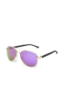 Stylish MSTRDS unisex polarized sunglasses, mirror look, gold/violet