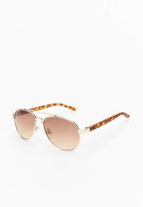 Fashionable MSTRDS unisex sunglasses, mirror look, brown/beige