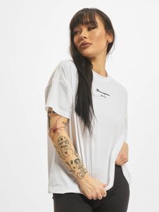 Camiseta elástica cómoda para mujer de la marca Champion, color blanco.