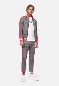 Pantalones elásticos versátiles para hombre de Lonsdale London, negro/rojo/beige.