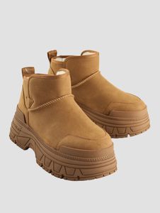 Zapatillas deportivas modernas Buffalo para mujer, color marrón.