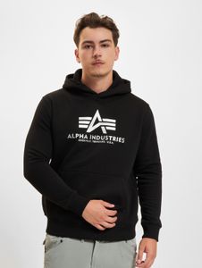Soft Alpha Industries men's hoodie with cotton, black