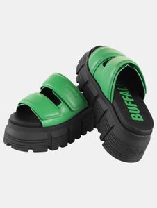 Sandalias ligeras de mujer Buffalo, color verde.