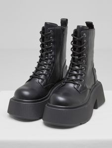 Botas robustas de búfalo para mujer, negras