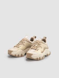 Baskets Buffalo pour femmes, beiges, style sportif