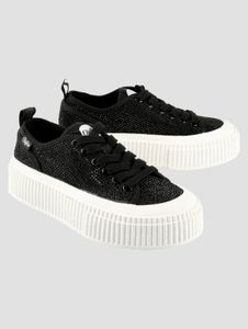 lässige Buffalo Damen Sneaker mit Baumwolle Schwarz